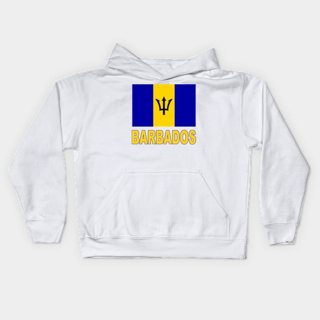 The Pride of Barbados - National Flag of Barbados Design Kids Hoodie by Naves